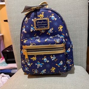 Loungefly Disney Parks 50th Anniversary Navy and Gold Backpack